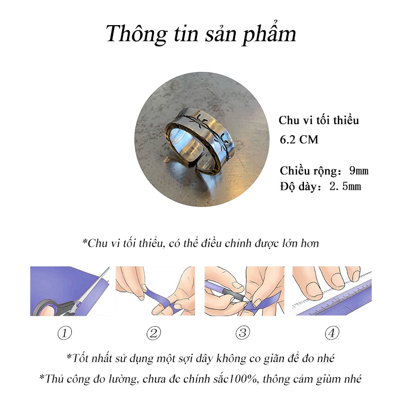 Nhẫn Lớn Nam Gai Vòng đuôi Làm như cũ Cổ điển Bạc Thái Phong cách Âu Mỹ Phong cách Hống hách NH-194