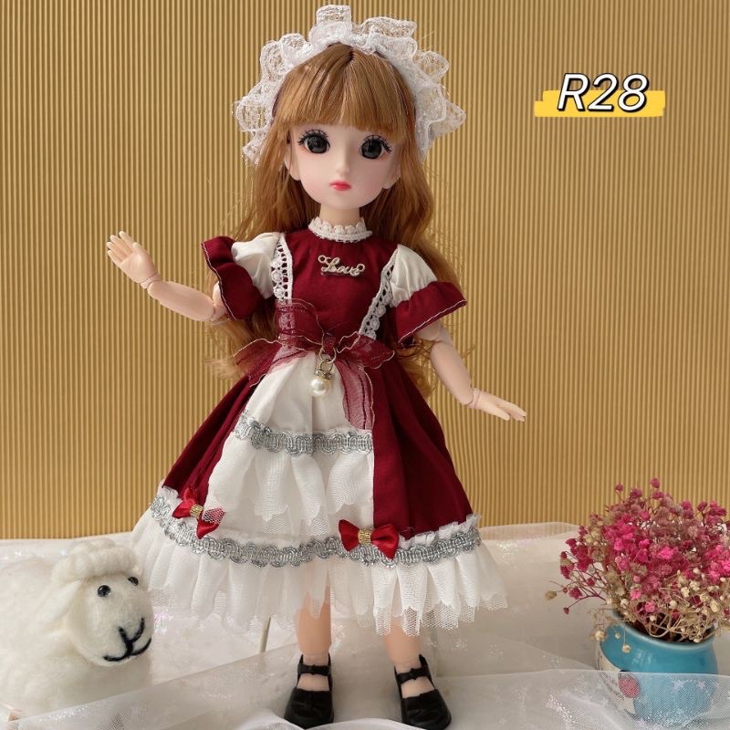 Búp bê Barbie 3D BJD 30cm siêu dễ thương với 23 khớp linh hoạt