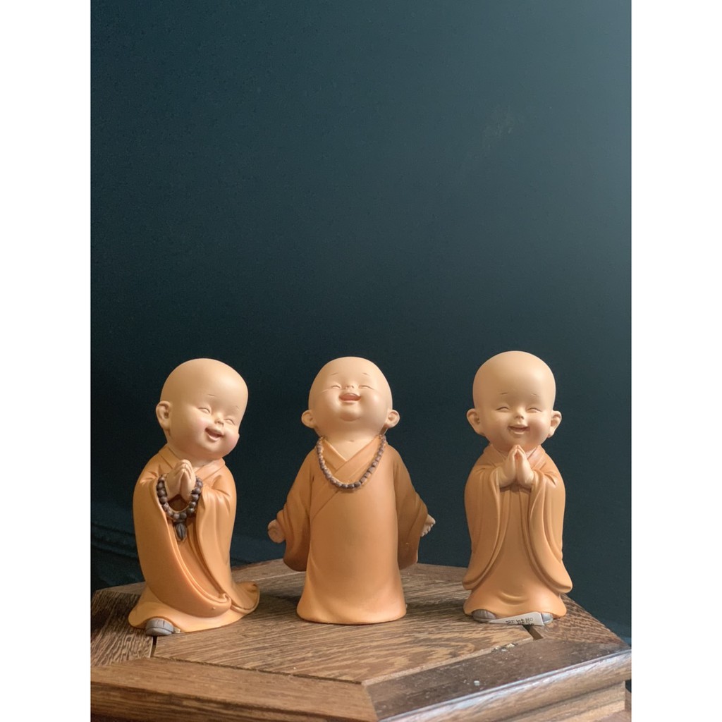 Chú tiểu tự tại mini (1 bộ 3 tượng)