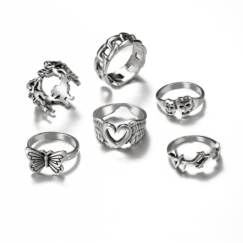 [Hàng mới về] Set 6 nhẫn đeo khớp ngón tay phong cách Âu Mỹ tiện dụng