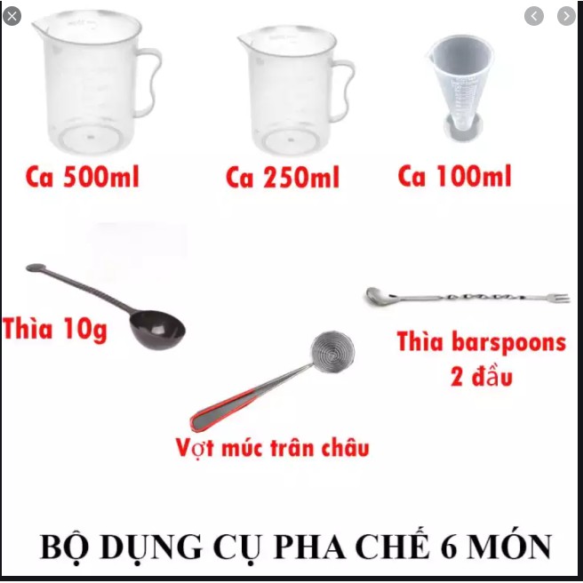 Giá Sỉ Combo đồ dụng cụ pha chế đầy đủ số lượng 5 món - 6 món - 8 món đẹp giá rẻ