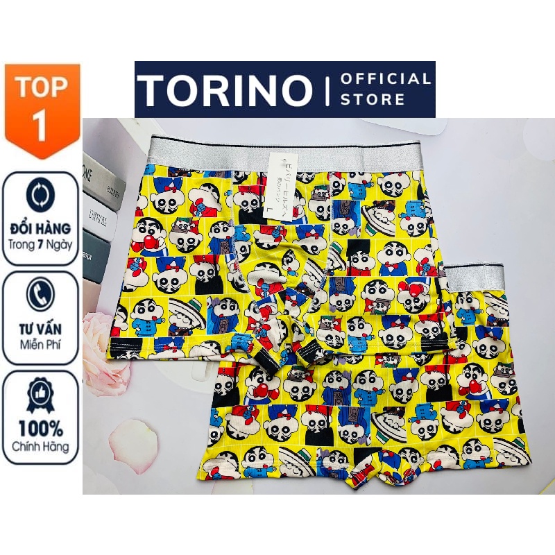 Quần lót nam boxer in hình, sịp đùi nam thun lạnh họa tiết hoạt hình Doremon, Shine, siêu nhân, lá cờ