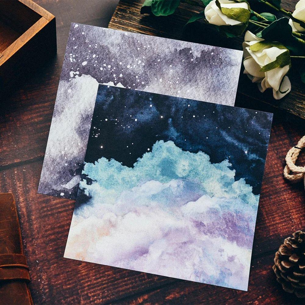 Set 24 Tờ Giấy 6 &quot;X6&quot; Họa Tiết Bầu Trời Đầy Sao Nhiều Màu Sắc Dùng Trang Trí Sổ Tay DIY