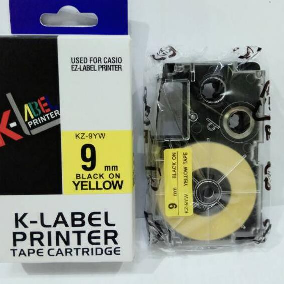 Máy In Nhãn... K-label Màu Đen / Vàng 9 mm Kz-9yw Cho Casio Ez