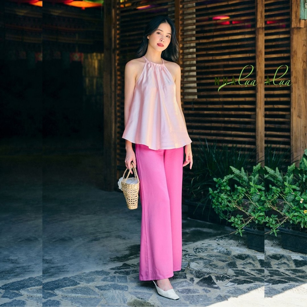 Mua Set yếm nữ lụa Latin quyến rũ đi biển màu hồng - Áo yếm kèm quần ...