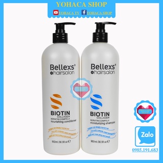 Bộ Dầu Gội Xả Bellexs Biotin Siêu Mượt 902ml