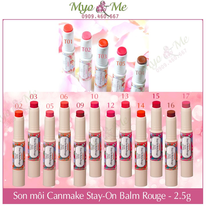 Son dưỡng màu chống nắng Canmake Stay-On Balm Rouge