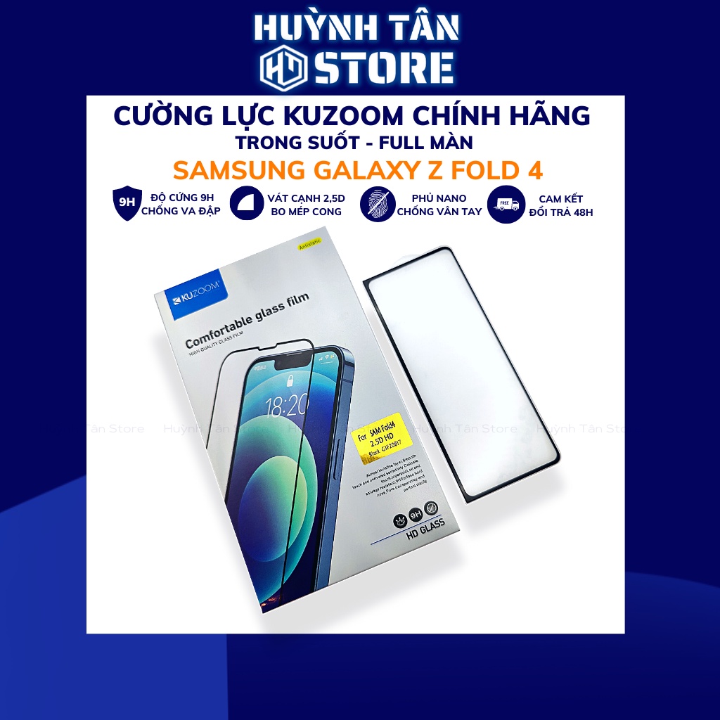 Kính cường lực z fold 4 trong suốt full màn hình chống bám vân tay chính hãng KUZOOM phụ kiện điện thoại huỳnh tân store