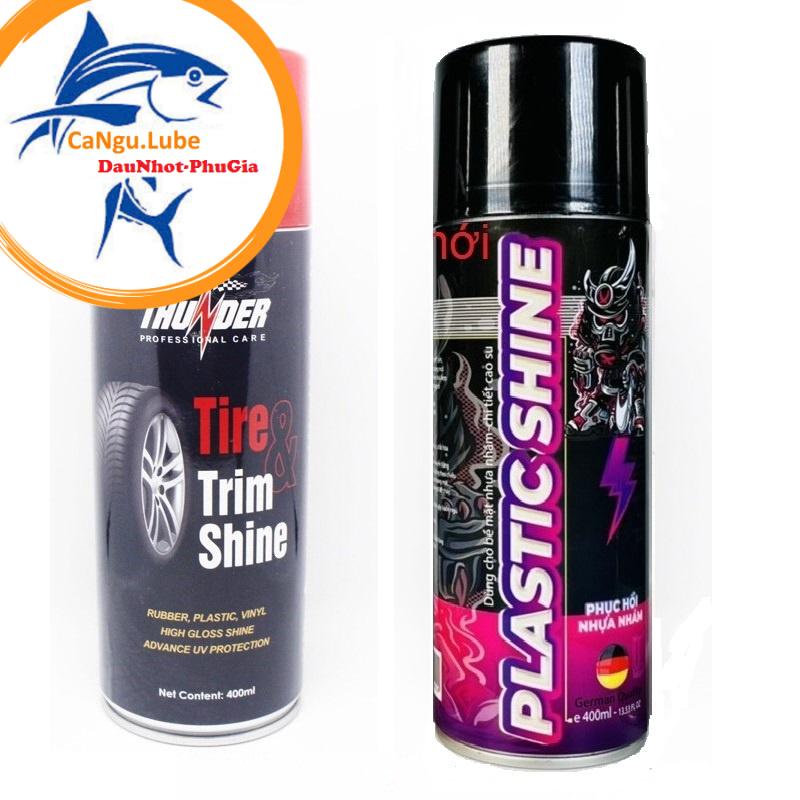 Chai Xịt Dưỡng Lốp, Phục Hồi Nhựa nhám Thunder 400ml, Chai bảo vệ nhựa đen và lốp xe Sprayking 400ml