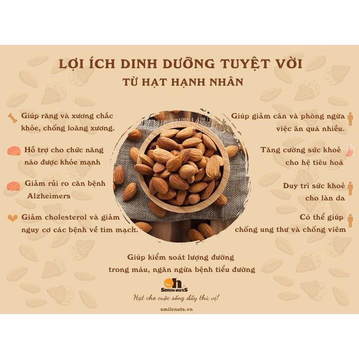 Hạnh Nhân Rang Bơ Hàng Mỹ PT- HŨ PET 500g (Loại Đặc Biệt)