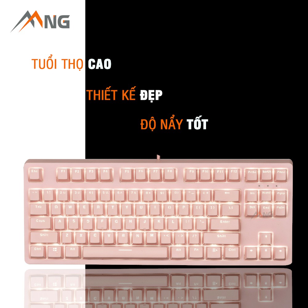 Bàn phím Gaming E-DRA EK387 DREAM PINK Cơ Đèn Led 87 phím Có Dây Bảo hành 24 tháng