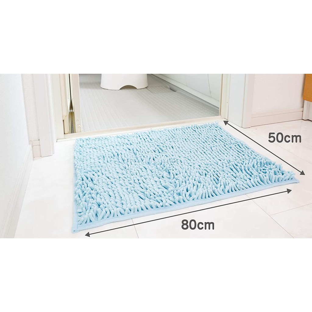 01 THẢM CHÙI CHÂN NHÀ TẮM CAO CẤP SUSU- SỢI MICROFIBER SIÊU THẤM HÚT-CONDOR- KÍCH THƯỚC 50X80CM-MÀU XANH DƯƠNG
