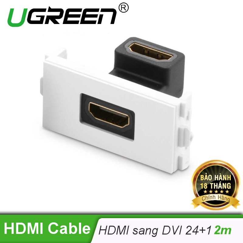 Đế HDMI góc 90 âm tường - Socket Outlet UGREEN MM113 20318 - Hàng Chính Hãng