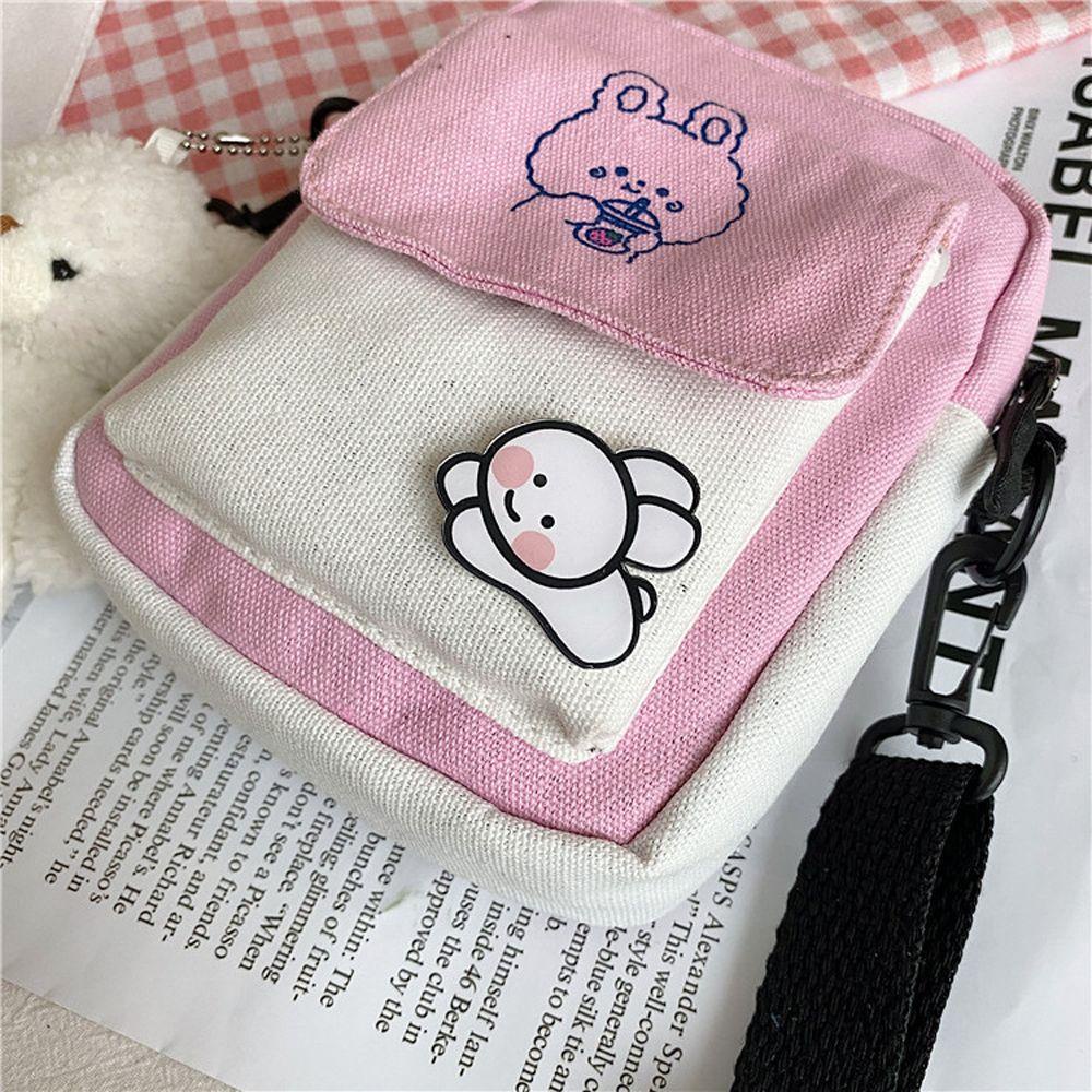 Túi Tote Đeo Vai Vải Canvas Cotton In Hoạt Hình Dễ Thương