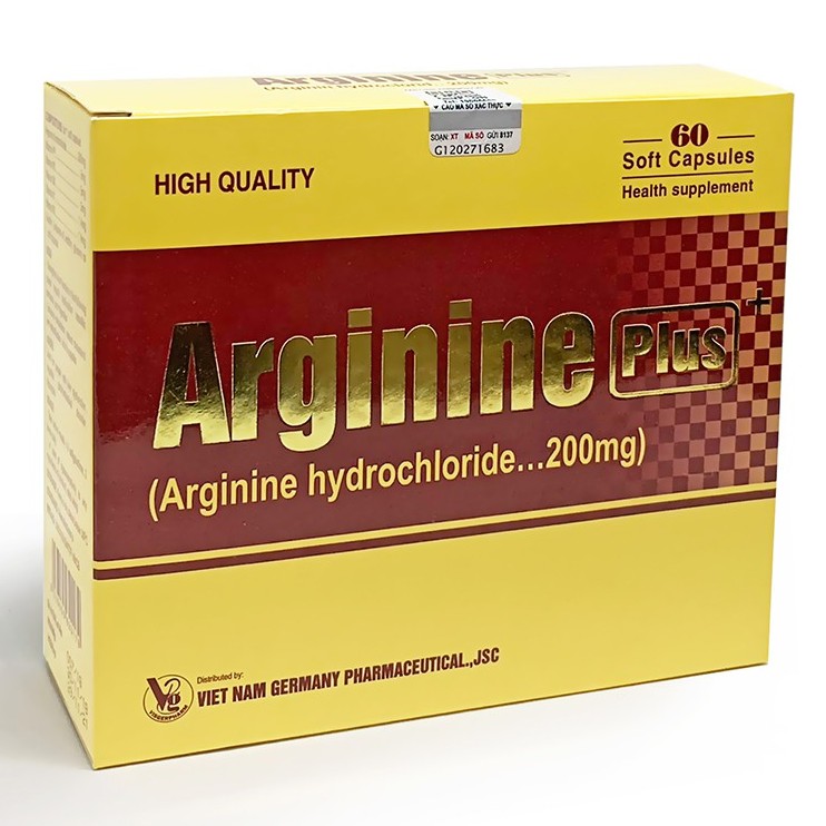Viên uống bổ gan, hỗ trợ tăng cường sinh lý nam, giải độc gan Arginine Plus 200mg - Hộp 60 viên