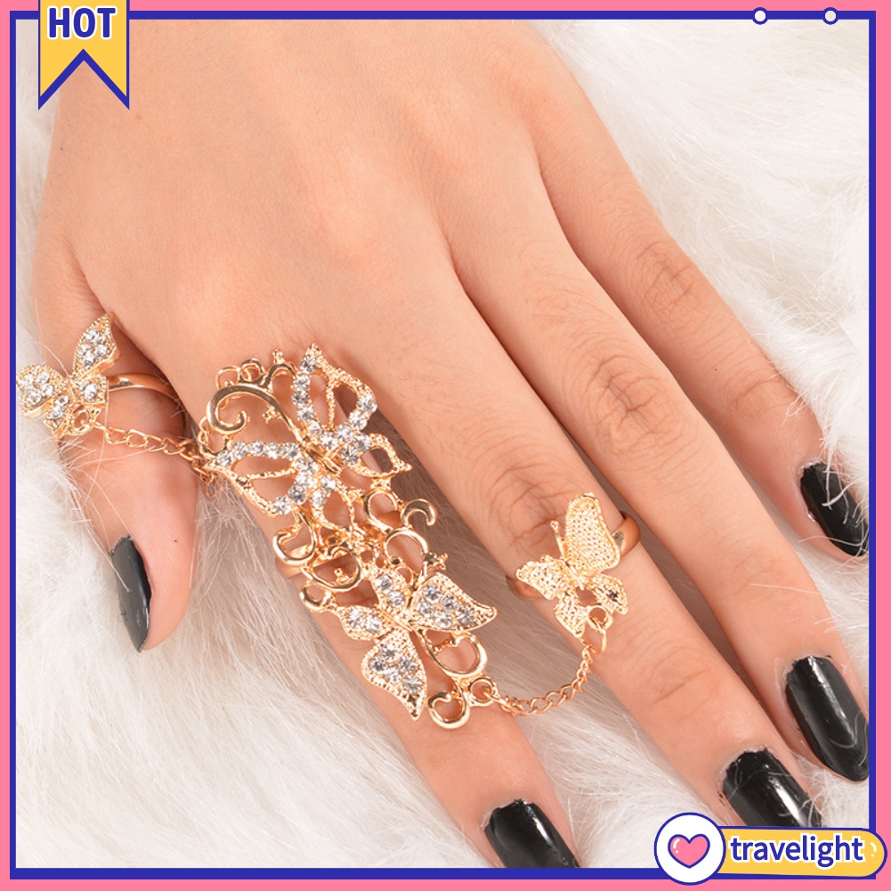 Nhẫn hình bướm đính đá thời trang dành cho nữ