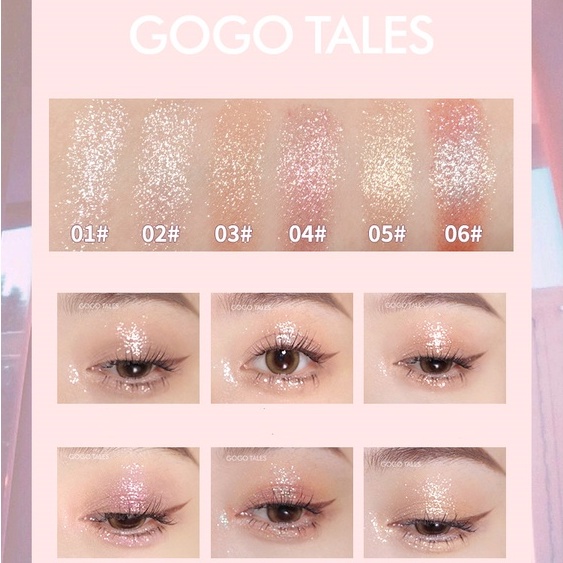 [GOGO TALES]Phấn mắt đơn GOGO TALES sắc Bảng Phấn Mắt Lấp Lánh Trang Điểm má hồng phấn mắt mĩ phẩm nội | BigBuy360 - bigbuy360.vn