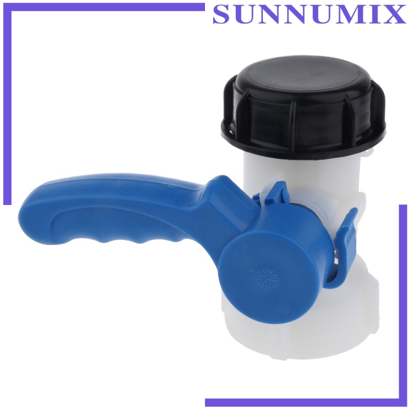 [SUNNIMIX]IBC Tote Tank Valve Drain Adapter, Blue Handle, DN40 62mm