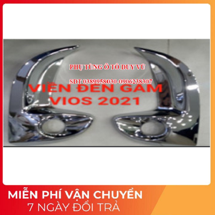 ốp mạ viền đèn gầm toyota vios đời 2021 giá bán 1 đôi