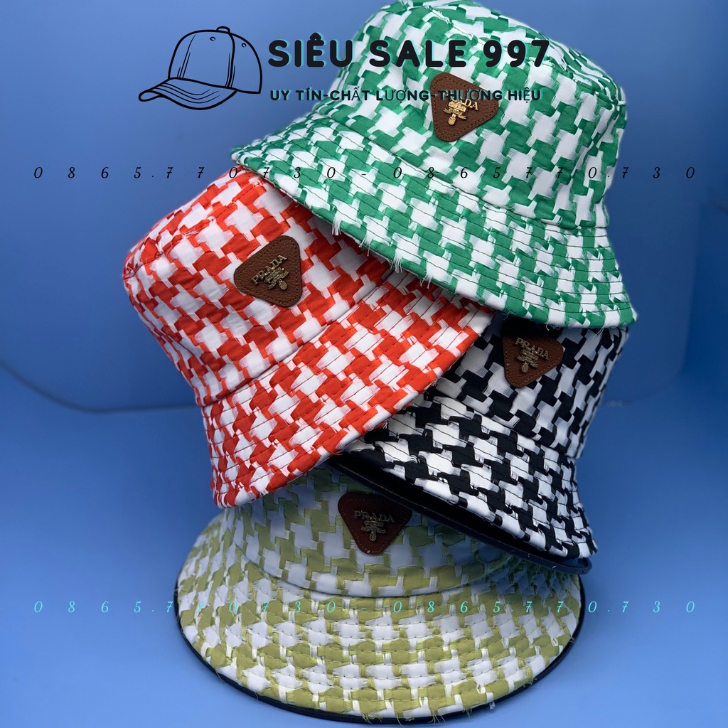 MŨ BUCKET ZICZAC BỜ RA ĐÀ CHẤT LƯỚI CƯỚC LOGO TAM GIÁC HOT TREND