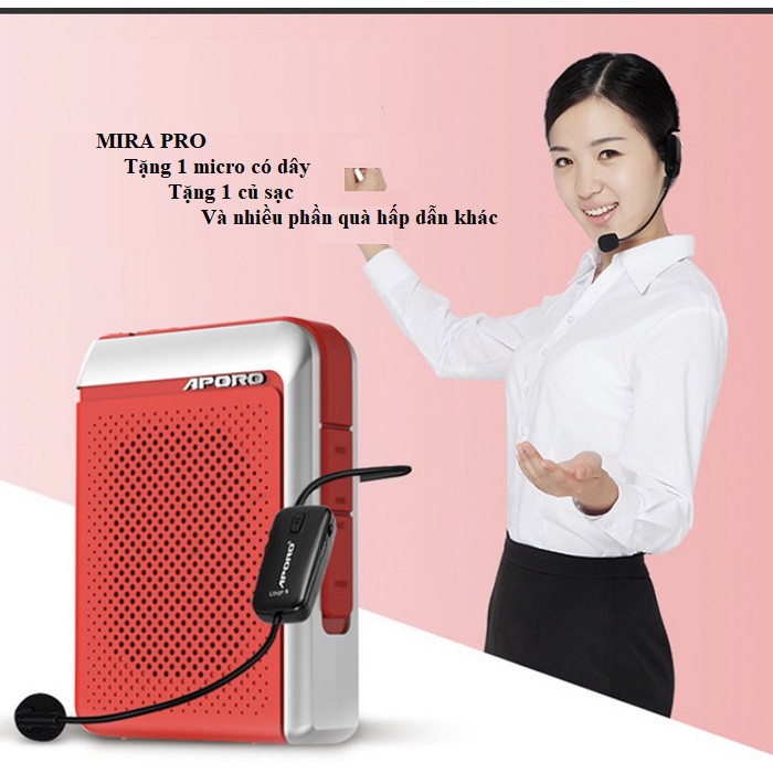 Máy Trợ giảng không dây APORO T18 2.4G UHF BLUETOOTH 5.0