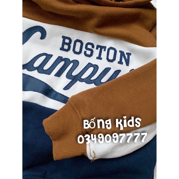 Áo Nỉ Hoodie Bé Trai Campus Phối Màu Nâu HaM