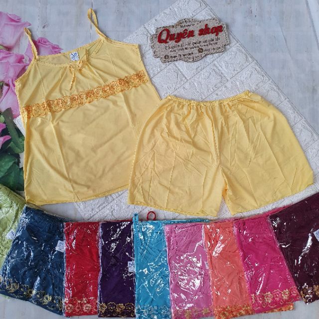 Bộ đùi thun lạnh ren ngực, phom dưới 60kg