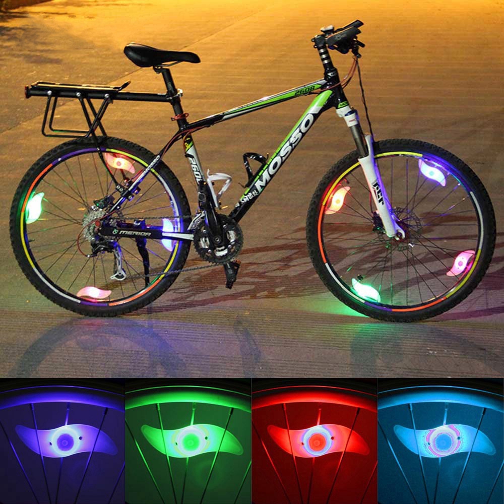 Đèn nói trên xe đạp chống nước 3 chế độ chiếu sáng Đèn LED bánh xe đạp dễ dàng lắp đặt Đèn cảnh báo an toàn cho xe đạp Có Pin