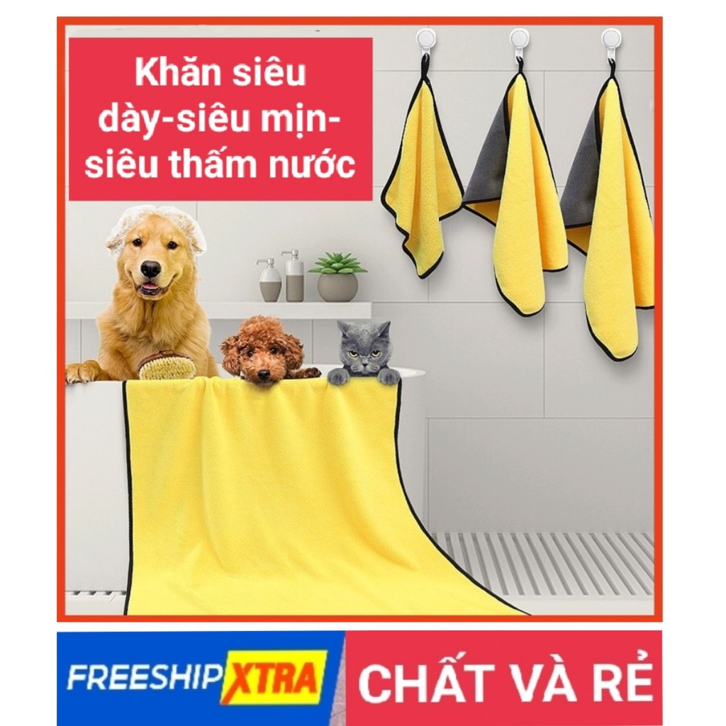 *Hoả tốc* Khăn tắm lau khô lông chó mèo siêu nhanh siêu thấm hút