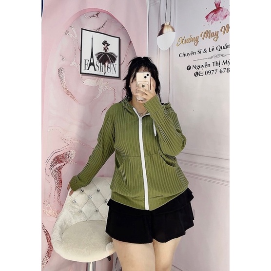 Áo khoác thun gân Bigsize  60kg đến 100kg(Mỹ Nhung Bigsize )