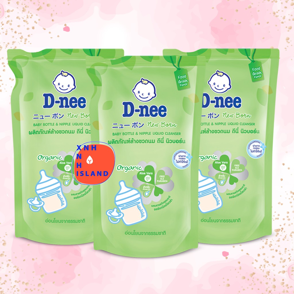 COMBO 3 Túi Nước Rửa Bình Sữa Dnee 600ml