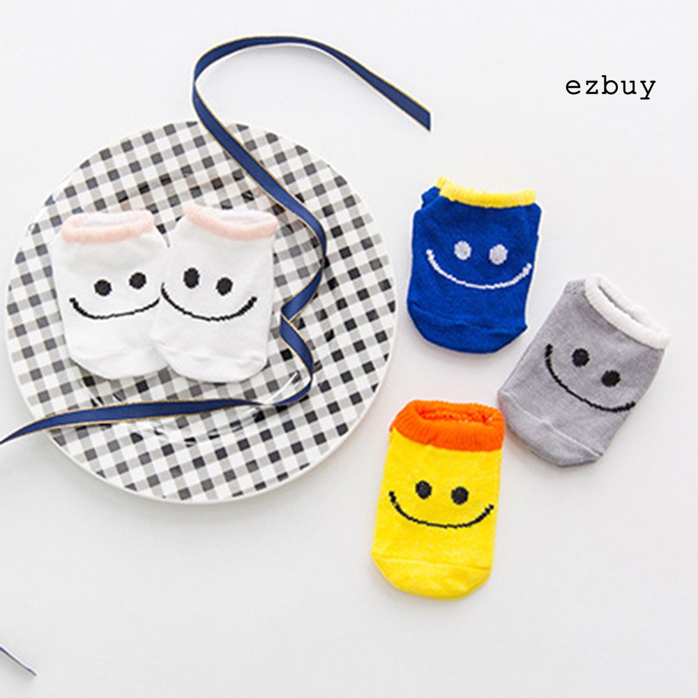 Tất Chống Trượt Thoáng Khí In Hình Mặt Cười Dễ Thương Cho Bé