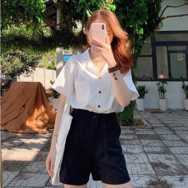 Áo sơ mi nữ Vest basic phong cách Hàn Quốc - Áo sơ mi nữ Basic | BigBuy360 - bigbuy360.vn