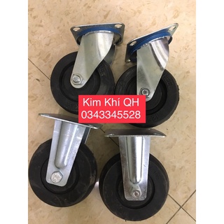 Bộ 4 bánh xe cao su 2 xoay / 2 tĩnh