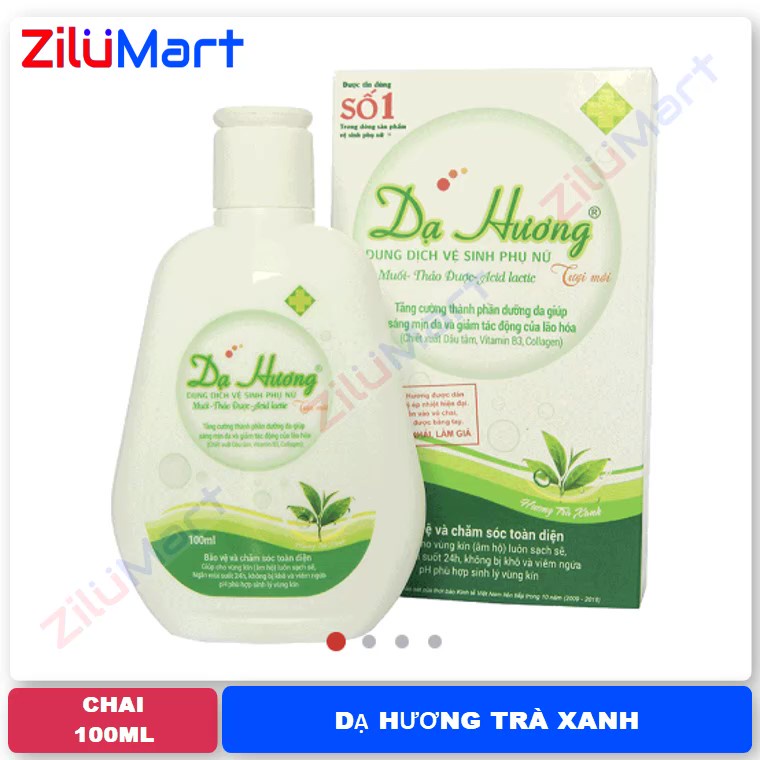 Chai dung dịch vệ sinh phụ nữ Dạ Hương trà xanh loại 100ml