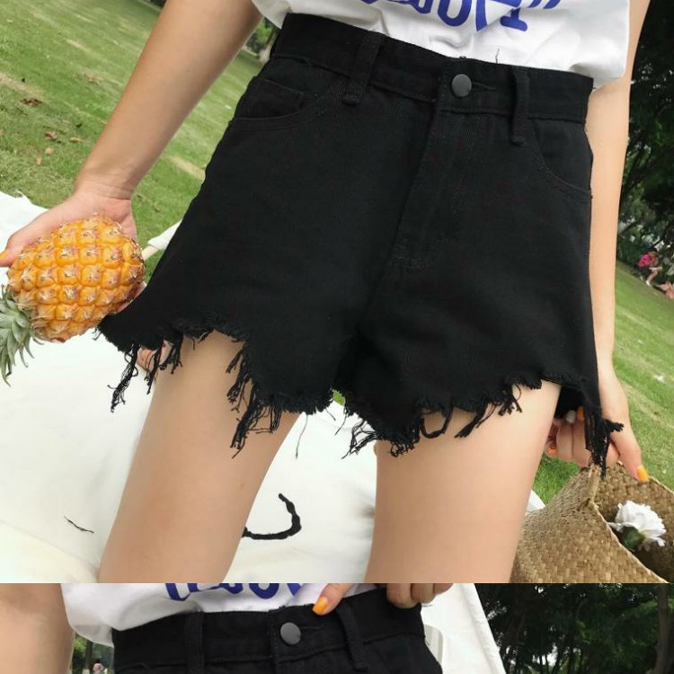 Quần Short Denim Lưng Cao Kiểu Retro Hàn Quốc Thời Trang Mùa Hè Cho Nữ