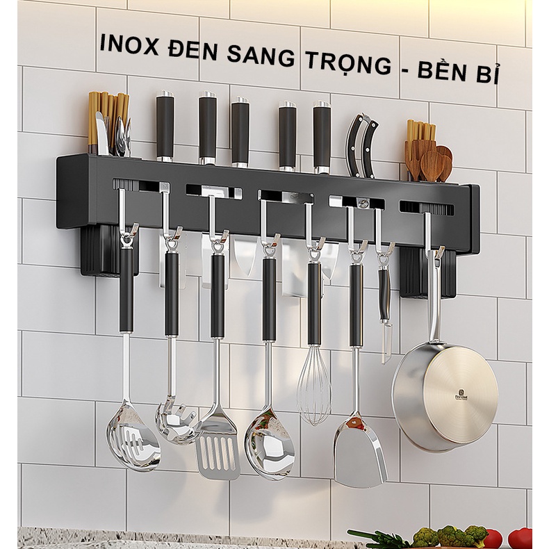 Kệ treo dao inox cao cấp - Cài dao kéo, ống đũa thìa, muôi và các dụng cụ bếp  - chất liệu inox
