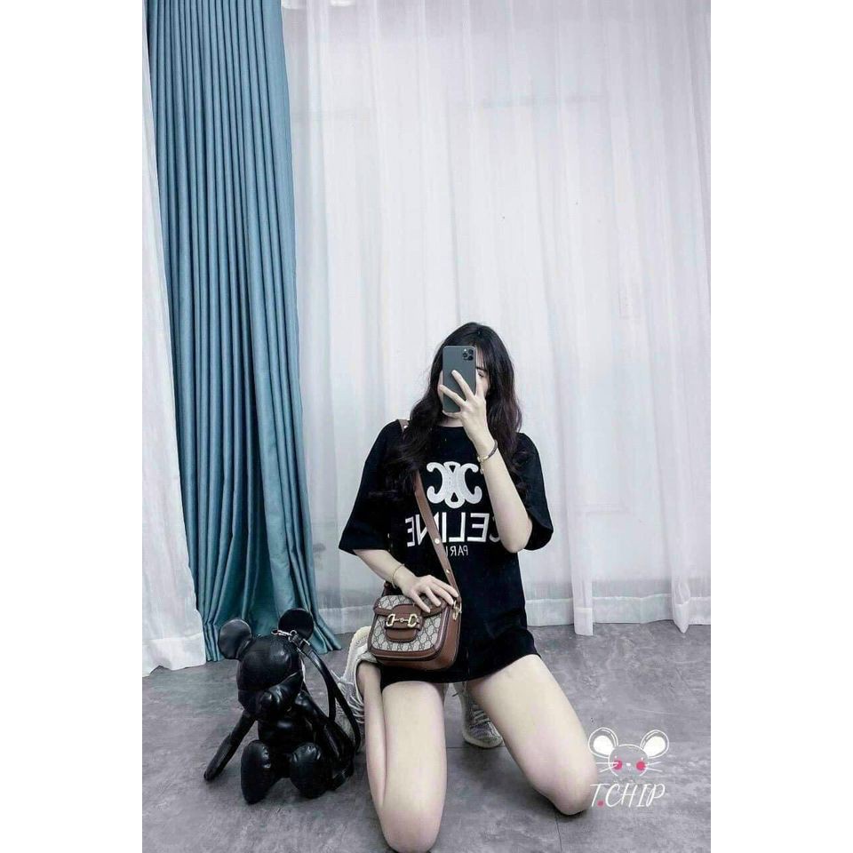 áo thun nữ from rộng cộc tay  phông Celi thêu chữ chất cotton 4 chiều mềm mịn thấm hút tốt