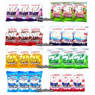 (BÁN SỈ THÙNG 24 GÓI) KẸO BÔNG GÒN MARSHMALLOW CORNICHE 70-120G DATE T2/2024