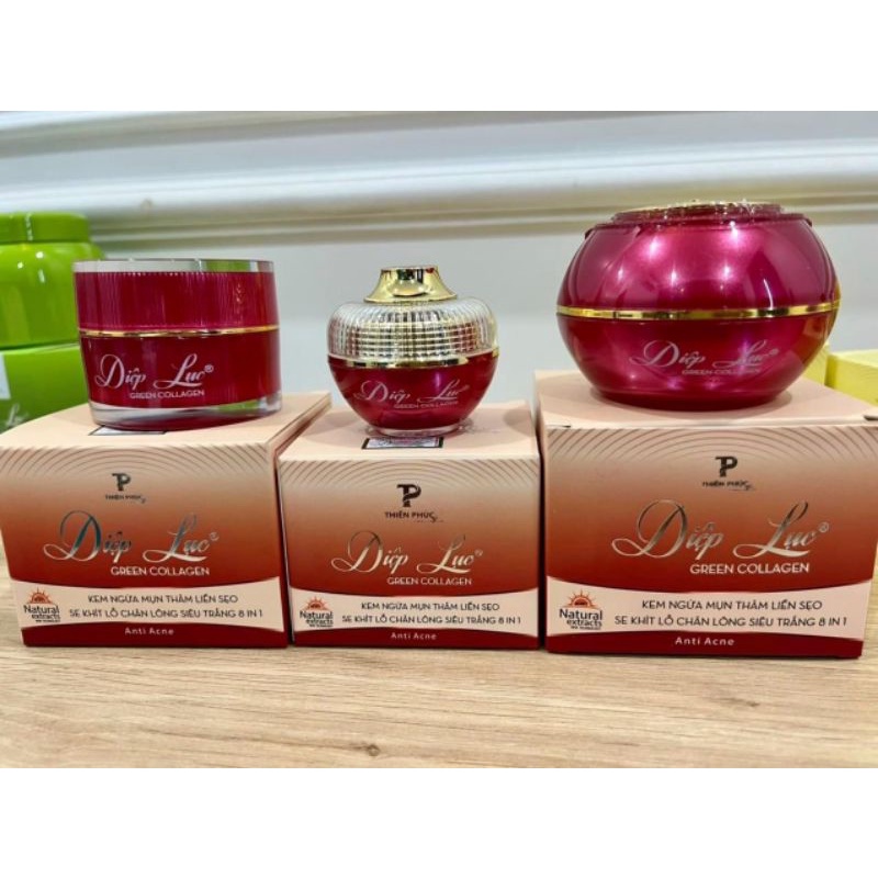 kem Diệp lục green Collagen mụn thâm liền sẹo se khích lỗ chân lông siêu trắng