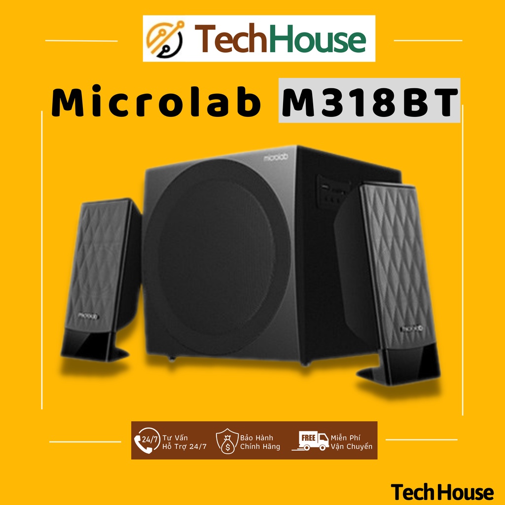 Loa Bluetooth Microlab 2.1 M318BT - Loa vi tính công suất siêu mạnh, Bảo Hành 12 Tháng