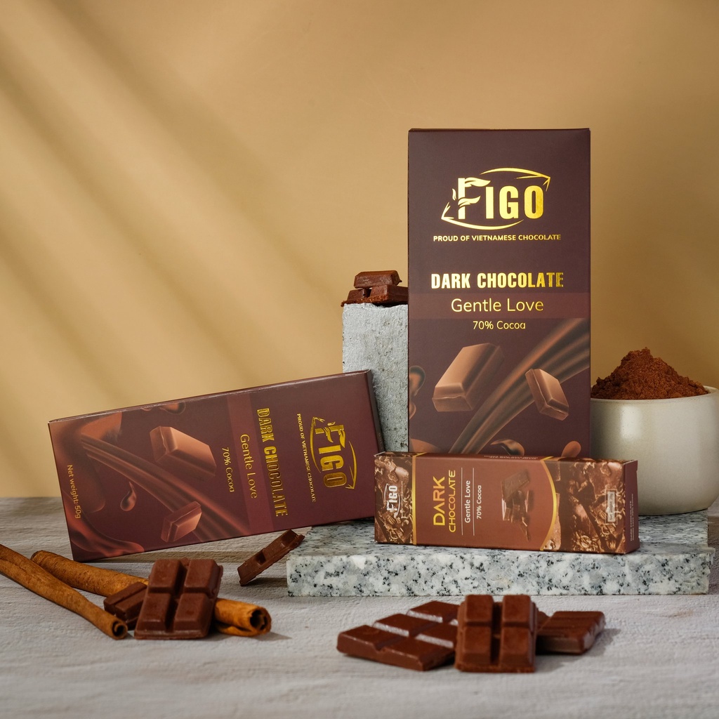 Dark Chocolate 70% cacao ít đường nguyên chất FIgo Việt Nam, diet keto