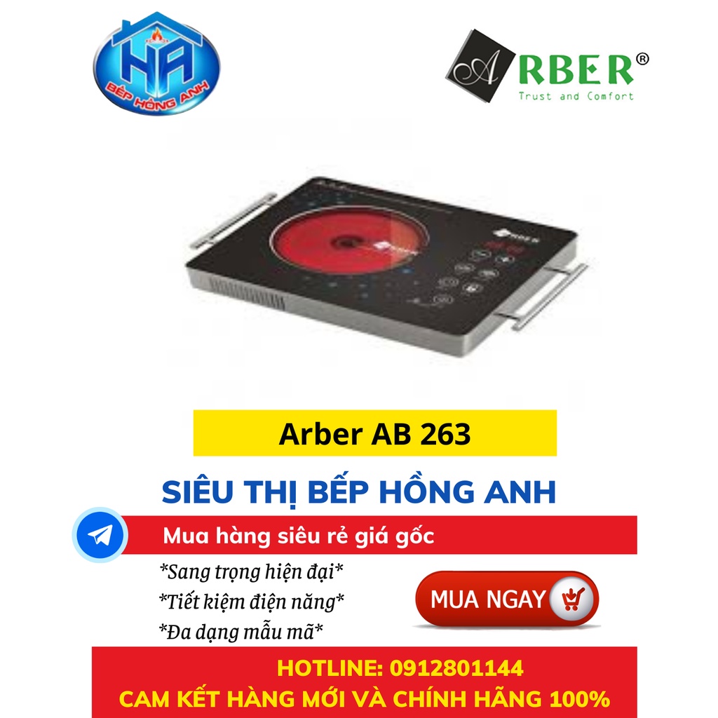 Bếp Điện Hồng Ngoại Đơn Arber AB-263 Nội Địa Trung - Không Kén Nồi - Hàng Chính Hãng