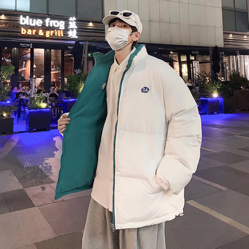 Áo khoác áo nam cotton cổ đứng hai mặt thời trang