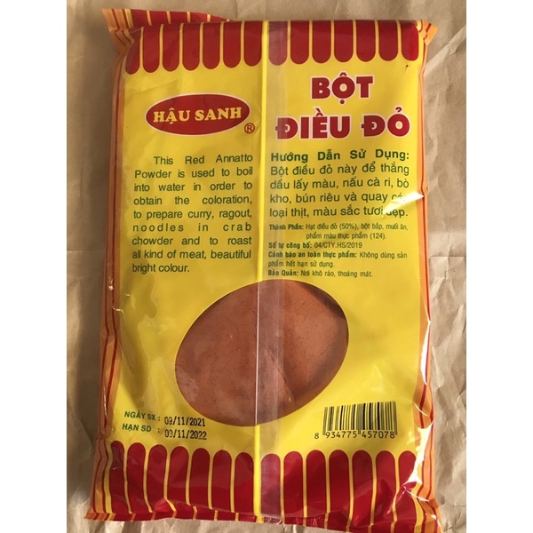 Bột điều màu/ bột nghệ Hậu Sanh 500g