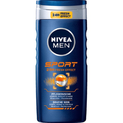 Sữa Tắm, Gội, Rửa Mặt  Thể Thao Dành Cho Nam Nivea Men Sport 24h Fresh Effect 400ml Hàng Nội Địa Đức