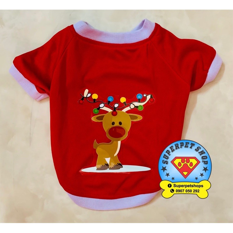 ÁO THÚ CƯNG NOEL HƯƠU ĐÈN MÀU SIÊU XINH GIÁ RẺ