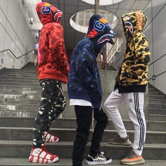 Áo khoác Bape Shark 6 màu Camo, Jacket Bape Hoodiefullzip, Họa tiết thêu, Chất liệu Cotton nỉ chân cua DuSo