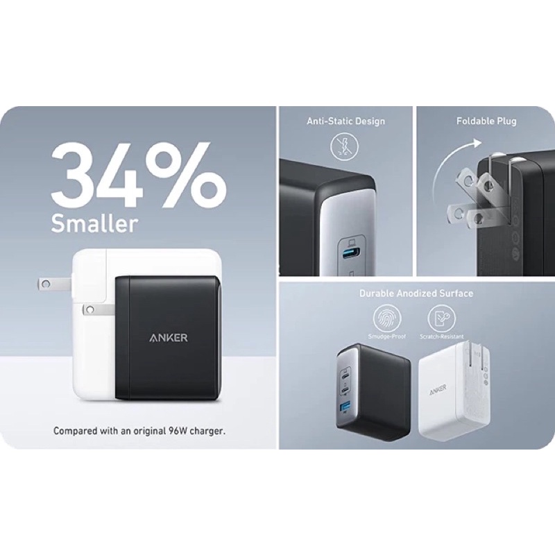 Củ sạc cao cấp Anker 736 Nano II 100w - A2145 chính hãng cho macbook iphone ipad laptop