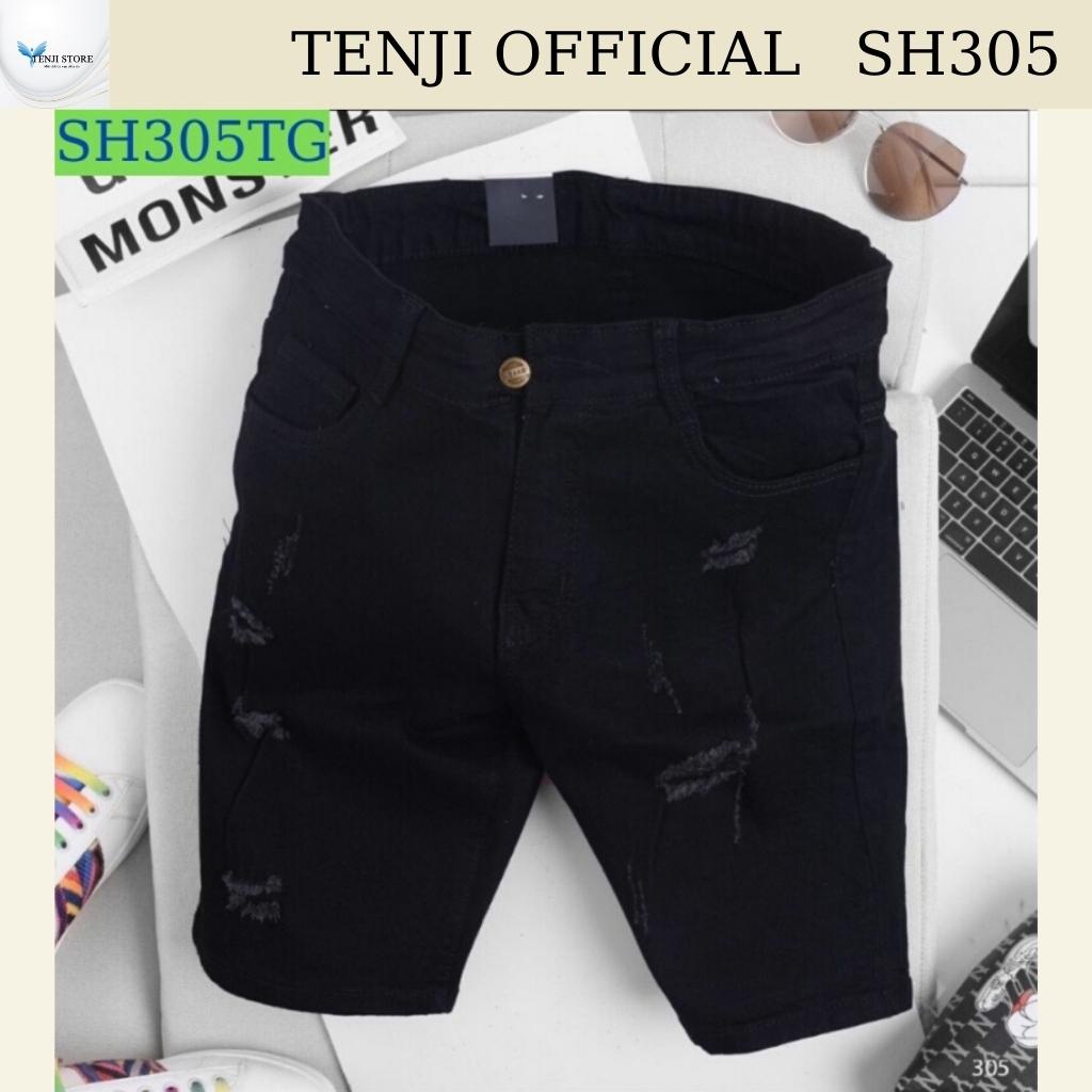 Quần short nam xám TENJI SH099 chất liệu denim co dãn họa tiết trơn nhiều mẫu mới kiểu dáng ôm size (28-32 +34)